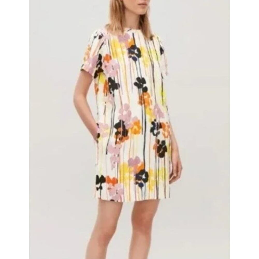 COS Striped floral shift dress